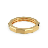 14k Solid Gold Geometric Designer Ring - Stackable Ring - Rope Inlay Narrow Band - Minimal Jewelry