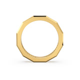 14k Solid Gold Geometric Designer Ring - Stackable Ring - Rope Inlay Narrow Band - Minimal Jewelry