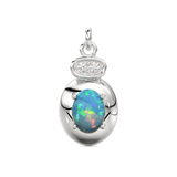 18k Ethiopian Welo Opal & Diamond Solid Gold Pendant / Opal Pendant / Opal Diamond Pendant / Diamond Pendant