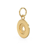 18k Solid Gold Diamond Round Halo Charm / Petite Dainty Brilliant Round Diamond Charm Pendant / Diamond Gold Pendant / Sale