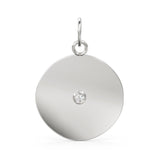 21mm Diamond Gold Round Disc Charm / 14k Solid Gold Brilliant Round Diamond Pendant / 18k Gold Handmade Circle Pendant Jewelry For HerSALE