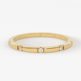 Stacking Ring / 14k Gold Diamond Wedding Band / Diamond Ring / Eternity Band / Stackable Ring / Gold Ring / Thin Gold Ring / Bridal Jewelry