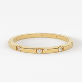 Stacking Ring / 14k Gold Diamond Wedding Band / Diamond Ring / Eternity Band / Stackable Ring / Gold Ring / Thin Gold Ring / Bridal Jewelry