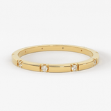 Stacking Ring / 14k Gold Diamond Wedding Band / Diamond Ring / Eternity Band / Stackable Ring / Gold Ring / Thin Gold Ring / Bridal Jewelry