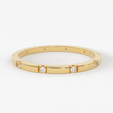 Stacking Ring / 14k Gold Diamond Wedding Band / Diamond Ring / Eternity Band / Stackable Ring / Gold Ring / Thin Gold Ring / Bridal Jewelry