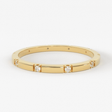 Stacking Ring / 14k Gold Diamond Wedding Band / Diamond Ring / Eternity Band / Stackable Ring / Gold Ring / Thin Gold Ring / Bridal Jewelry