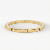 Stacking Ring / 14k Gold Diamond Wedding Band / Diamond Ring / Eternity Band / Stackable Ring / Gold Ring / Thin Gold Ring / Bridal Jewelry