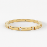 Stacking Ring / 14k Gold Diamond Wedding Band / Diamond Ring / Eternity Band / Stackable Ring / Gold Ring / Thin Gold Ring / Bridal Jewelry