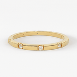Stacking Ring / 14k Gold Diamond Wedding Band / Diamond Ring / Eternity Band / Stackable Ring / Gold Ring / Thin Gold Ring / Bridal Jewelry