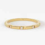 Stacking Ring / 14k Gold Diamond Wedding Band / Diamond Ring / Eternity Band / Stackable Ring / Gold Ring / Thin Gold Ring / Bridal Jewelry