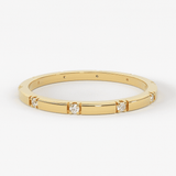 Stacking Ring / 14k Gold Diamond Wedding Band / Diamond Ring / Eternity Band / Stackable Ring / Gold Ring / Thin Gold Ring / Bridal Jewelry