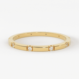 Stacking Ring / 14k Gold Diamond Wedding Band / Diamond Ring / Eternity Band / Stackable Ring / Gold Ring / Thin Gold Ring / Bridal Jewelry