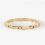 Stacking Ring / 14k Gold Diamond Wedding Band / Diamond Ring / Eternity Band / Stackable Ring / Gold Ring / Thin Gold Ring / Bridal Jewelry