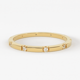 Stacking Ring / 14k Gold Diamond Wedding Band / Diamond Ring / Eternity Band / Stackable Ring / Gold Ring / Thin Gold Ring / Bridal Jewelry
