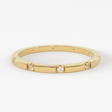 Stacking Ring / 14k Gold Diamond Wedding Band / Diamond Ring / Eternity Band / Stackable Ring / Gold Ring / Thin Gold Ring / Bridal Jewelry