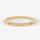 Stacking Ring / 14k Gold Diamond Wedding Band / Diamond Ring / Eternity Band / Stackable Ring / Gold Ring / Thin Gold Ring / Bridal Jewelry
