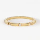 Stacking Ring / 14k Gold Diamond Wedding Band / Diamond Ring / Eternity Band / Stackable Ring / Gold Ring / Thin Gold Ring / Bridal Jewelry