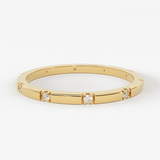 Stacking Ring / 14k Gold Diamond Wedding Band / Diamond Ring / Eternity Band / Stackable Ring / Gold Ring / Thin Gold Ring / Bridal Jewelry