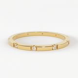 Stacking Ring / 14k Gold Diamond Wedding Band / Diamond Ring / Eternity Band / Stackable Ring / Gold Ring / Thin Gold Ring / Bridal Jewelry