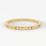 Stacking Ring / 14k Gold Diamond Wedding Band / Diamond Ring / Eternity Band / Stackable Ring / Gold Ring / Thin Gold Ring / Bridal Jewelry
