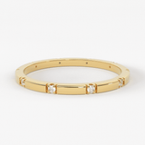 Stacking Ring / 14k Gold Diamond Wedding Band / Diamond Ring / Eternity Band / Stackable Ring / Gold Ring / Thin Gold Ring / Bridal Jewelry