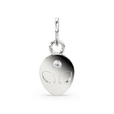 Alien Head Diamond 14k 18k Solid Gold Charm Pendant, Alien Charm, Gold Charm Finding, Alien Solid Gold Pendant