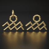 Aquarius Zodiac Necklace Star Sign Pendant Astrology Birthday Gift in Solid 14k or 18k Gold